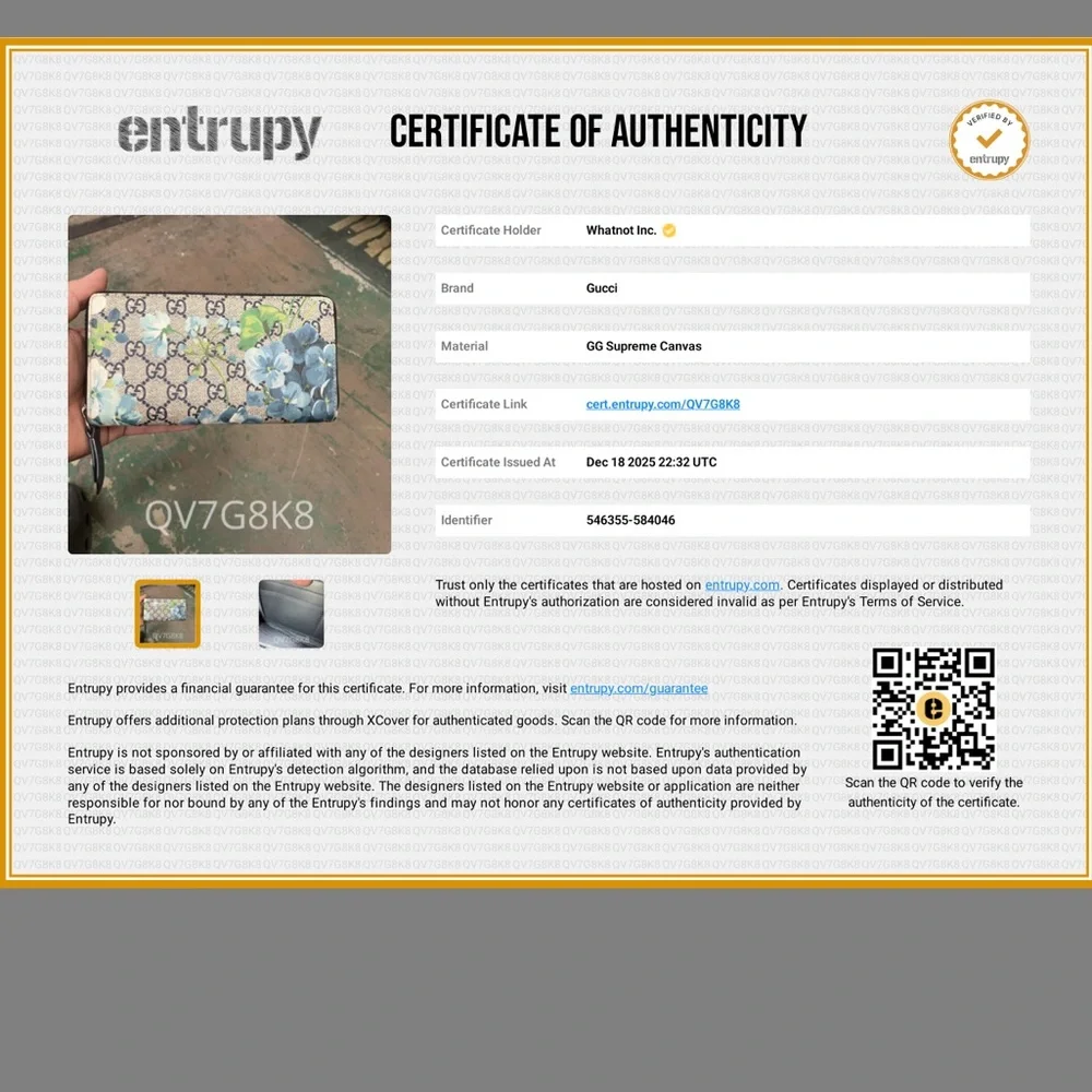 Blue Gucci GG Blooms Zip Around Wallet - Picture 5 of 5